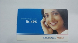 India-reliance Mobile Card-(25v)-(rs.495)-(30/6/07)-(maharashtra)-card Used+1 Card Prepiad Free - Inde