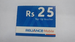 India-reliance Mobile Card-(26)-(rs.25)-(31/3/08)-(maharashtra)-card Used+1 Card Prepiad Free - Inde