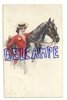 Jeune Femme Cavalière Et Cheval. Signée Usabal - Usabal