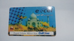 India-ex-cel. Top Up-card-(27b)-(rs.50)-(30.4.2007)-(jaipur)-card Used+1 Card Prepiad Free - India