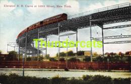 CPA ELEVATED R R CURVE AT 110 TH STREET NEW YORK N Y - Transports