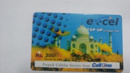 India-ex-cel-recharge Card-(28b)-(rs.200)-(27.3.2007)-(jaipur)-card Used+1 Card Prepiad Free - Inde