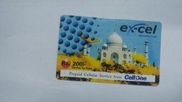 India-ex-cel-recharge Card-(28e)-(rs.200)-(1.5.2008)-(jaipur)-card Used+1 Card Prepiad Free - Inde