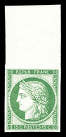 ** N°2e, 15c Vert, Impression De 1862, Grand Bord De Feuille, Fraîcheur Postale, SUP (certificat)  Qualité: ** - 1849-1850 Cérès