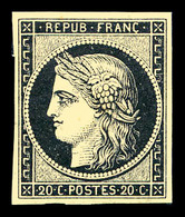 ** N°3, 20c Noir Sur Jaune, Fraîcheur Postale, SUP (certificat)  Qualité: ** - 1849-1850 Cérès