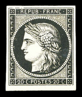 * N°3, 20c Noir Sur Jaune, TTB (certificat)  Qualité: *  Cote: 625 Euros - 1849-1850 Ceres