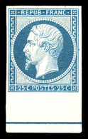 (*) N°10b, 25c BLEU VERDÂTRE, Bord De Feuille Avec Filet D'encadrement. SUPERBE. R.R.R (signé Brun/certificat)  Qualité: - 1852 Luis-Napoléon