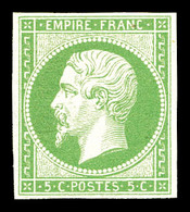 * N°12a, 5c Vert-jaune, Très Frais. SUP (certificat)  Qualité: *  Cote: 1400 Euros - 1853-1860 Napoleon III