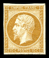 * N°13A, 10c Bistre Type I. TB (signé Brun)  Qualité: *  Cote: 900 Euros - 1853-1860 Napoleon III