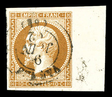 O N°13B, 10c Bistre Type II, Bord De Feuille, Pièce Choisie. TTB (signé Scheller)  Qualité: O - 1853-1860 Napoléon III