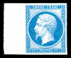 ** N°14B, 20c Type II Bord De Feuille Latéral, Fraîcheur Postale. SUP (certificat)  Qualité: ** - 1853-1860 Napoléon III