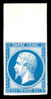 ** N°15c, 25c Bleu, Impression De 1862 Grand Bord De Feuille, FRAÎCHEUR POSTALE, SUP (certificat)  Qualité: ** - 1853-1860 Napoléon III.