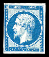 (*) N°15c, 25c Bleu, Impression De 1862. TB  Qualité: (*)  Cote: 600 Euros - 1853-1860 Napoléon III