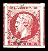 O N°17B, 80c Rose, Très Grandes Marges Avec 5 Voisins. SUP (signé Calves/certificat)  Qualité: O - 1853-1860 Napoleone III