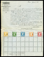 O Prospectus Imprimé Des Frères Susse à Paris Daté De Janvier 1861 Avec Un Exemplaire Perforés Du 10c, 5c, 20c, 40c Et 8 - 1853-1860 Napoléon III