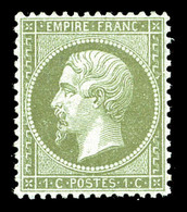 ** N°19, 1c Olive, Très Bon Centrage. SUP (certificat)  Qualité: ** - 1862 Napoleone III