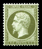 ** N°19, 1c Olive, Fraîcheur Postale. SUP (certificat)  Qualité: ** - 1862 Napoleon III