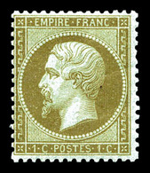 ** N°19b, 1c Mordoré, Fraîcheur Postale. TTB (signé Brun/certificat)  Qualité: ** - 1862 Napoléon III.