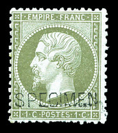* N°19f, 1c Olive Surchargé 'SPECIMEN'. TB  Qualité: *  Cote: 400 Euros - 1862 Napoléon III.