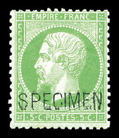 * N°20f, 5c Vert Surchargé 'SPECIMEN'. TTB  Qualité: *  Cote: 400 Euros - 1862 Napoleon III