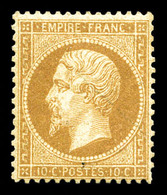 * N°21, 10c Bistre, Quasi **, Frais, TTB (certificat)  Qualité: *  Cote: 2250 Euros - 1862 Napoléon III