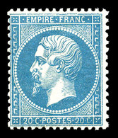** N°22, 20c Bleu, Fraîcheur Postale, SUP (signé Brun/certificat)  Qualité: ** - 1862 Napoleon III