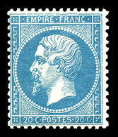 ** N°22, 20c Bleu, Fraîcheur Postale, SUP (signé Brun/certificat)  Qualité: ** - 1862 Napoleone III