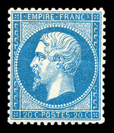 * N°22, 20c Bleu, Très Bon Centrage, TTB (signé Brun/certificat)  Qualité: * - 1862 Napoléon III