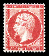 ** N°24, 80c Rose, Fraîcheur Postale, Très Bon Centrage. SUPERBE. R.R. (signé Brun/certificat)  Qualité: ** - 1862 Napoléon III