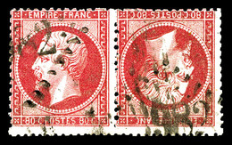 O N°24b, 80c Rose, Paire Tête-bêche Horizontale, Quelques Dents à Peine Courtes Sinon TB (certificats)  Qualité: O  Cote - 1862 Napoleon III