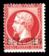 ** N°24d, 80c Rose Surchargé 'SPECIMEN', Fraîcheur Postale. SUP (certificat)  Qualité: ** - 1862 Napoleone III