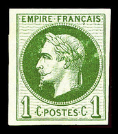 (*) N°25d, 1c Bronze, Réimpression De Granet, Infime Froissure Sinon Superbe (signé Brun/certificat)  Qualité: (*)  Cote - 1863-1870 Napoleone III Con Gli Allori