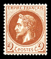 ** N°26A, 2c Rouge-brun Type I, Très Bon Centrage. TTB  Qualité: ** - 1863-1870 Napoleone III Con Gli Allori