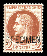 ** N°26Be, 2c Rouge-brun Surchargé 'SPECIMEN'. SUP (signé Calves/certificat)  Qualité: ** - 1863-1870 Napoléon III Lauré