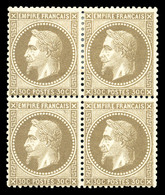 ** N°30a, 30c Brun-clair En Bloc De Quatre (2ex*), Fraîcheur Postale. SUP (signé Brun/Calves/Margues)  Qualité: ** - 1863-1870 Napoleon III With Laurels