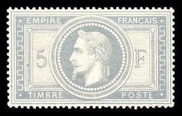 ** N°33a, 5F Gris-bleu, CENTRAGE PARFAIT, FRAÎCHEUR POSTALE. MAGNIFIQUE. R.R. (signé Calves/Brun/certificat)  Qualité: * - 1863-1870 Napoléon III Lauré