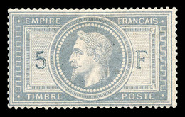 * N°33f, 5f Violet-gris, BURELAGE DOUBLE. SUPERBE. R.R. (signé Brun/certificats)  Qualité: *  Cote: 15000 Euros - 1863-1870 Napoleon III With Laurels