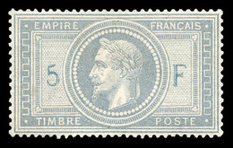 * N°33A, 5F Violet-gris Avec 5 Et F En Bleu, Très Bon Centrage, Très Frais. TB. R.R (signé Calves/certificat)  Qualité:  - 1863-1870 Napoleon III With Laurels