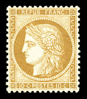 ** N°36, 10c Bistre-jaune, Très Bon Centrage, Fraîcheur Postale. SUPERBE (signé/certificat)  Qualité: ** - 1870 Siege Of Paris