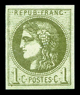 ** N°39C, 1c Olive Rep 3, Fraîcheur Postale, TTB  Qualité: ** - 1870 Bordeaux Printing