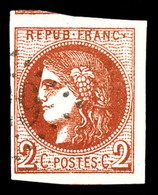 O N°40Ba, 2c Rouge Brique Report 2, Très Grandes Marges Avec Voisins, SUP (signé Calves/Scheller/certificat)  Qualité: O - 1870 Bordeaux Printing