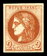 * N°40Bf, 2c Rouge-brique Foncé, Quatre Belles Marges, Superbe Nuance. TTB. R.R. (signé Calves/certificat)  Qualité: *   - 1870 Bordeaux Printing