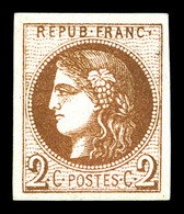 (*) N°40Bg, 2c Chocolat, Belles Marges, Jolie Couleur. TTB (signé Calves/certificat)  Qualité: (*) - 1870 Bordeaux Printing