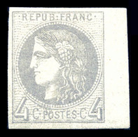 * N°41B, 4c Gris Report 2, Bdf Latéral. TTB (signé Calves)  Qualité: *  Cote: 400 Euros - 1870 Bordeaux Printing