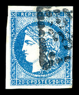 O N°44A, 20c Bleu Type I Rep 1. TB (signé Calves/certificat)  Qualité: O  Cote: 800 Euros - 1870 Uitgave Van Bordeaux