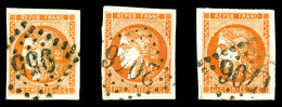 O N°48, 40c Bordeaux: 3 Exemplaires Choisis Avec Nuances Différentes. TTB  Qualité: O - 1870 Ausgabe Bordeaux