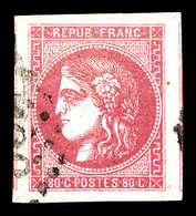 O N°49, 80c Rose, Quatre Grandes Marges Avec Voisins, Pièce Choisie. SUP (certificat)  Qualité: O - 1870 Ausgabe Bordeaux