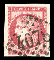 O N°49, 80c Rose, Jolies Marges. TTB (signé Scheller)  Qualité: O  Cote: 320 Euros - 1870 Bordeaux Printing