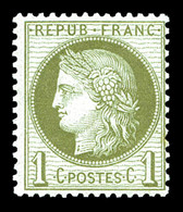 ** N°50, 1c Vert-olive, Frais. TTB  Qualité: ** - 1871-1875 Cérès