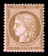 * N°58, 10c Brun Sur Rose. TB (signé Scheller/certificat)  Qualité: *  Cote: 550 Euros - 1871-1875 Ceres